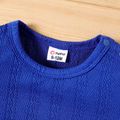 Einfarbiges Kurzarm-T-Shirt für Jungen/Mädchen blau