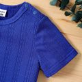 Baby Boy/Girl Solid Textured Short-sleeve T-shirt Blue
