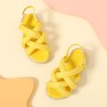 Toddler / Kid Simple Solid Criss Cross Sandals Yellow image 1