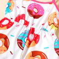 Toddler Girl Food Donut Print Colorblock Slip Rompers Pink