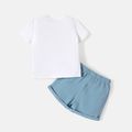 Peppa Pig 2pcs Toddler Girl/Boy Vehicle Print Short-sleeve Cotton Tee and Blue Cotton Shoorts Set MAINCOLOR