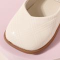 Toddler Square Toe Solid Textured Flats White