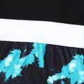 2pcs Kid Boy Tie Dyed Colorblock Short-sleeve Tee and Elasticized Pants Set Turquoise image 3