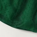 Dress Like Wind Baby Girl 2pcs Jacquard Dots Mesh Layered Flutter-sleeve Green Dress with Headband Set Green