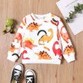 Toddler Boy Casual Animal Dinosaur Print Pullover Sweatshirt Multi-color