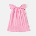 Paw Patrol Toddler Girl 100% Cotton Letter Print Flutter-sleeve Pink Dress Pink