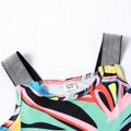 2pcs Kid Girl Colorblock Allover Print Tank Top and Elasticized Leggings Sporty Set Colorful