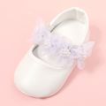 Baby / Toddler Faux Pearl Floral Decor Prewalker Shoes White