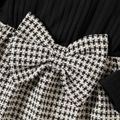 Baby Girl Ruffle Long-sleeve Rib Knit Spliced Tweed Dress or Top & Corduroy Skirt Set BlackandWhite