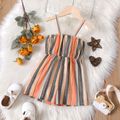 Toddler Girl Colorful Stripe Bowknot Design Slip Rompers Colorful