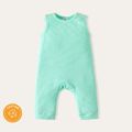 2-Pack 100% Cotton Baby Girl Solid Waffle Tank Jumpsuits Set ColorBlock