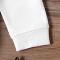 Kid Girl Letter Animal Bee Print Cotton Pullover Sweatshirt White
