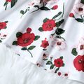 2pcs Kid Girl Floral Print Slip Dress and Burgundy Long-sleeve Cardigan Set Burgundy