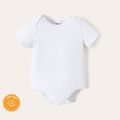 3-Pack Baby Boy/Girl Cotton Short-sleeve White Rompers Set White image 2
