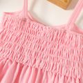 100% Cotton Baby Girl Pink Bow Front Shirred Cami Dress Pink