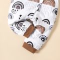 Baby Boy Allover Rainbow Print Long-sleeve Snap Jumpsuit Brown&White image 5