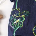 Baby Boy Animal & Plant Print Denim Short-sleeve Button Up Romper DENIMBLUE