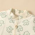 Refreshing As Soda Toddler Boy 100% Cotton 2pcs Bear Allover Short-sleeve Shirt and Embroidery Decor Overalls Shorts Green or Yellow or Blue Set Green