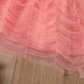 Toddler Girl Shirred Mesh Layered Sleeveless Sling Dress Pink