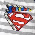 Superman 2pcs Baby Boy Cotton Long-sleeve Striped Graphic Romper and Solid Pants Set ColorBlock
