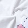 2pcs Kid Girl Letter Print Unicorn Embroidered Sequin Long-sleeve White Tee and Elasticized Black Pants Set BlackandWhite