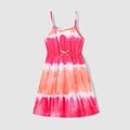 Tie Dye Sleeveless Cami Dress for Mom and Me Orange red