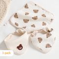 3-pack 100% Cotton Multipurpose Square Towels Baby Saliva Towel Gauze Drool Bibs Teething Bib Orange