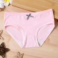 Kid Girl 100% Cotton Bowknot Design Solid Color Briefs Underwear Light Pink