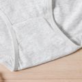 Kid Girl 100% Cotton Bowknot Design Solid Color Briefs Underwear Light Grey