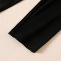 2 قطع كيد فتاة ليوبارد طباعة colorblock طويلة الأكمام المحملة واللباس الأسود مجموعة كتلة اللون image 4