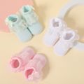 3 pares de meias sólidas para bebê / criança com acabamento em renda Cor-A image 2