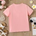 Kid Girl Solid Color Ruffled Short-sleeve Cotton Tee Pink image 5