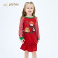 Harry Potter Toddler Girl Harry Stripe and Ruffled Red Dress Red