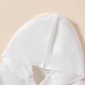 2pcs Kid Girl Bear Embroidered Bowknot Design Hoodie Sweatshirt Plaid Pleated Skirt Set White