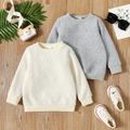Toddler Boy Basic Solid Color Textured Pullover Sweatshirt gray image 2