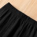 Kid Girl Girl Solid Color Textured Ruffled Cuff Pants Black