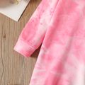 Toddler Girl Tie Dyed Hooded Long-sleeve Dress pink