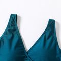 Maternity Solid Side Belted One Piece Swimsuit Dark Green