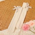 Toddler Floral Pattern Bowknot Decor Long Stockings Beige
