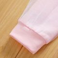Kid Girl Letter Print Mesh Design Hooded Long-sleeve Pink Dress Pink
