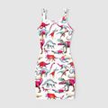 Allover Dinosaur Print Bodycon Tank Dress for Mom and Me Colorful