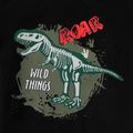 Kids Boy Dinosaur Print Luminous Short Sleeve T-Shirt Black image 5
