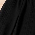 Toddler Boy Cable Kint Textured Solid Color Elasticized Pants Black