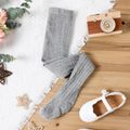 Kid Girl 100% Cotton Solid Color Knit Footie Tights Grey