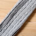 Meia-calça infantil 100% algodão tricotada de cor sólida para menina Cinzento