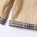 2pcs Kid Boy Plaid Design Short-sleeve Gray Polo Shirt and Elasticized Shorts Set Light Grey image 5