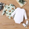 2-Pack Baby Boy/Girl 95% Cotton Long-sleeve Cartoon Sloth Print Rompers Set Multi-color