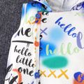 Baby Boy/Girl All Over Tie Dye Graffiti Letter Print Sleeveless Hooded Jumpsuit White