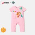 PAW Patrol Little Girl Skye Front Buttons 100% Cotton Jumpsuit Pink image 1