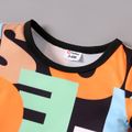 Baby Boy Allover Letter Print Short-sleeve Jumpsuit Colorful image 3